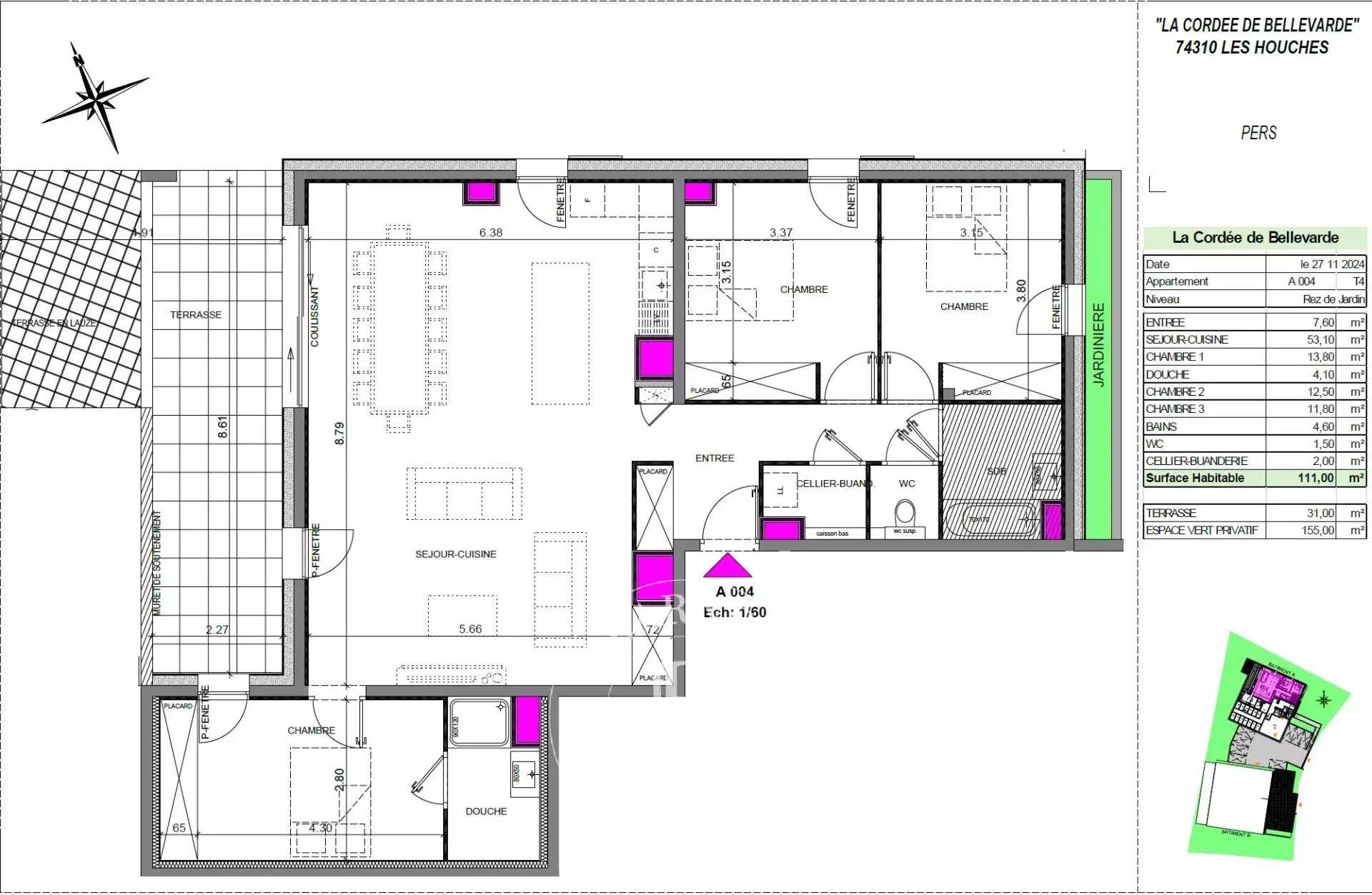 Les Houches  - Appartement 4 Pièces 3 Chambres