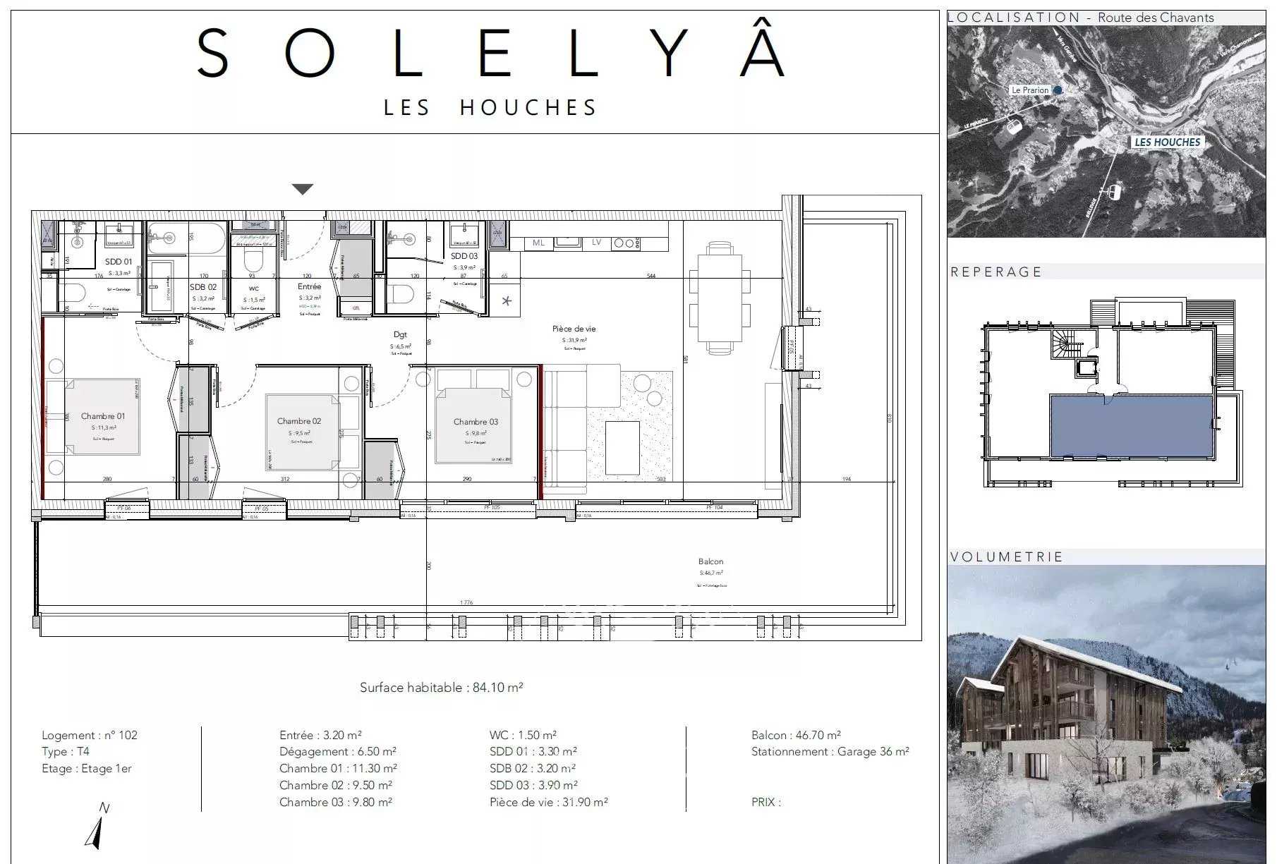 Appartement Les Houches  -  ref 84682481 (picture 1)