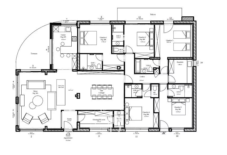 Chamonix-Mont-Blanc  - Appartement 6 Pi&egrave;ces 5 Chambres - picture 9