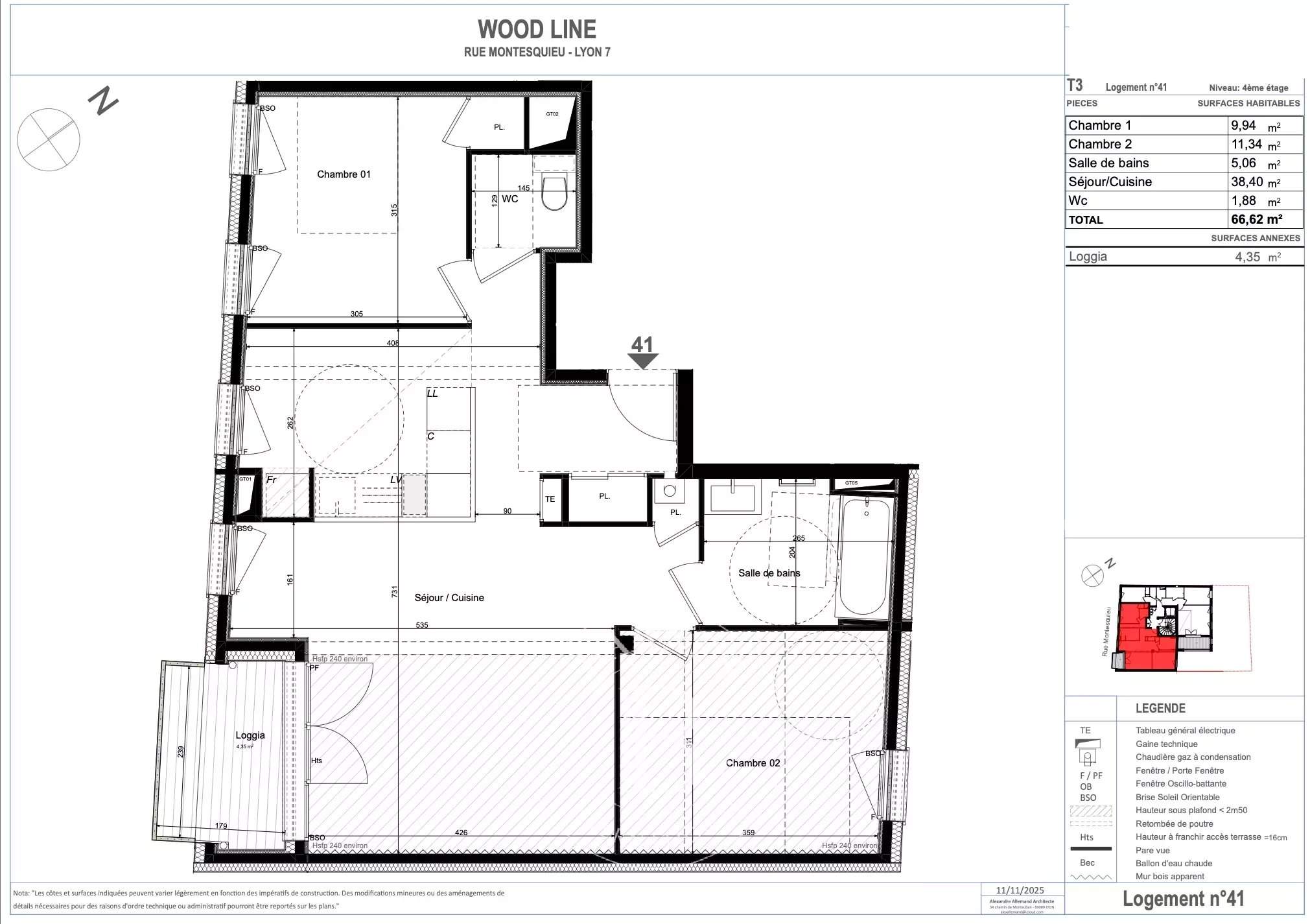 Lyon  - Appartement 3 Pi&egrave;ces 2 Chambres - picture 1