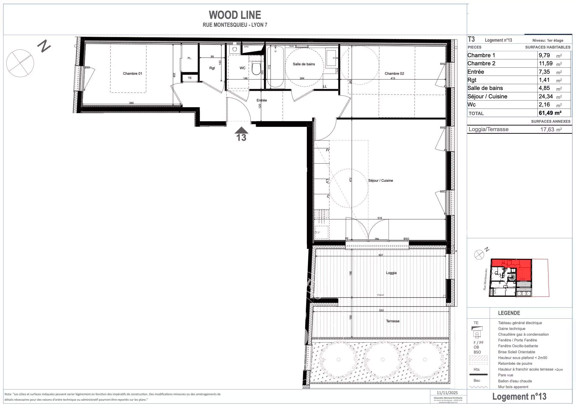 Lyon  - Appartement 3 Pi&egrave;ces 2 Chambres - picture 1