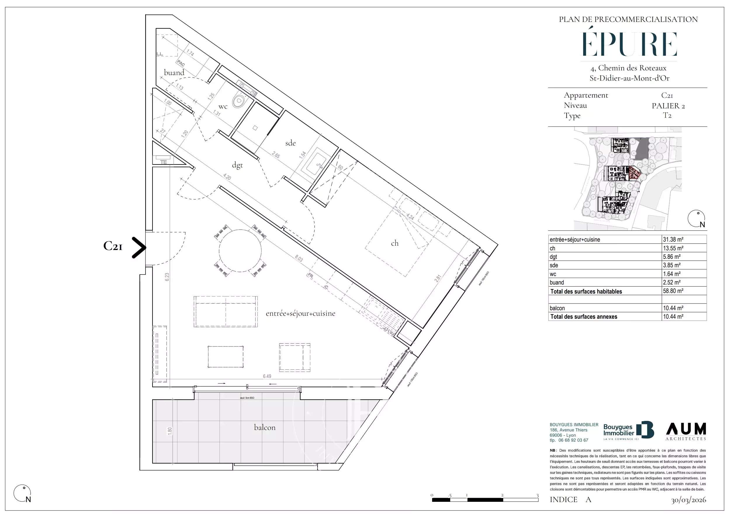 Saint-Didier-au-Mont-d'Or  - Appartement 2 Pi&egrave;ces, 1 Chambre - picture 1