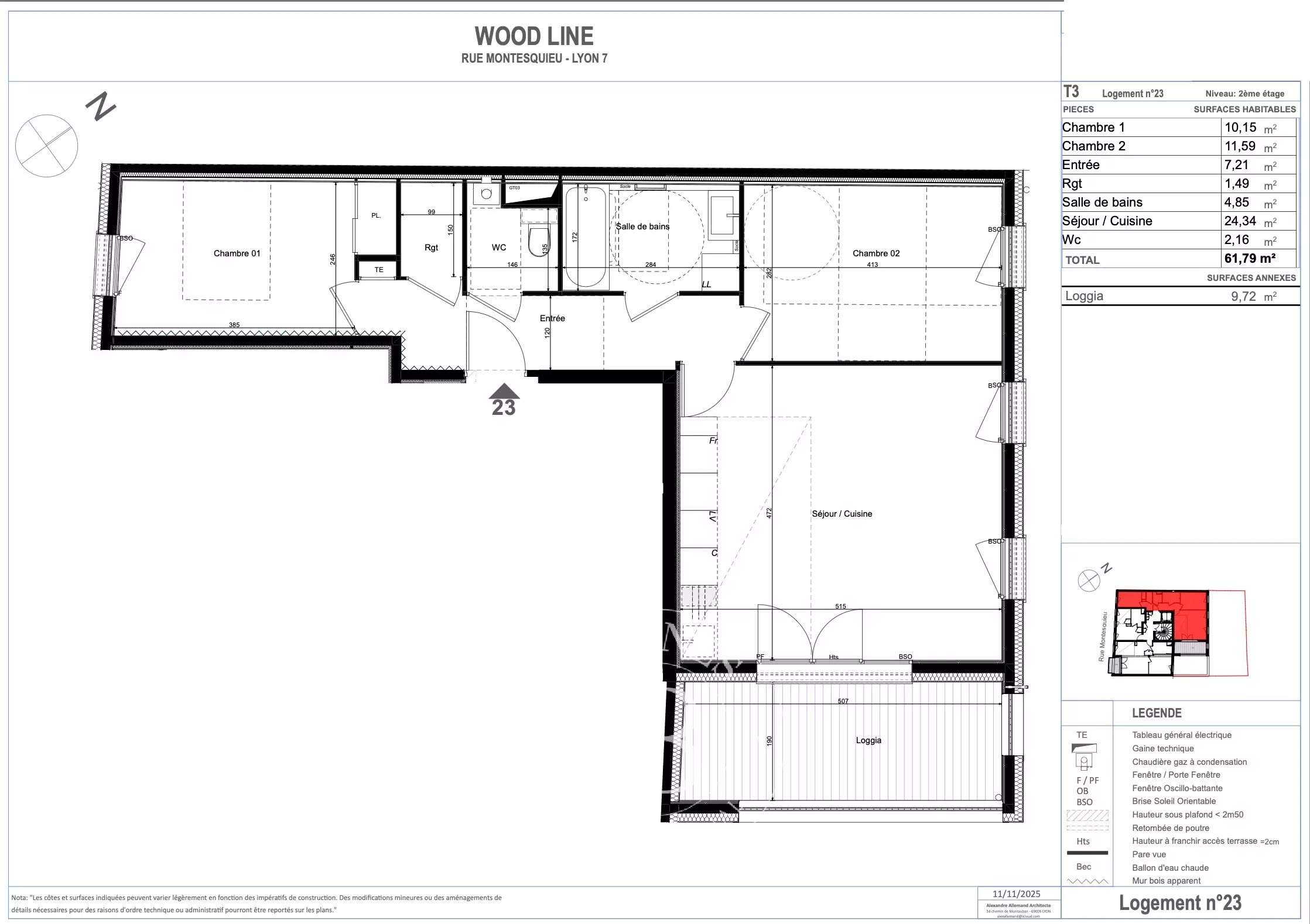 Lyon  - Appartement 3 Pi&egrave;ces 2 Chambres - picture 1