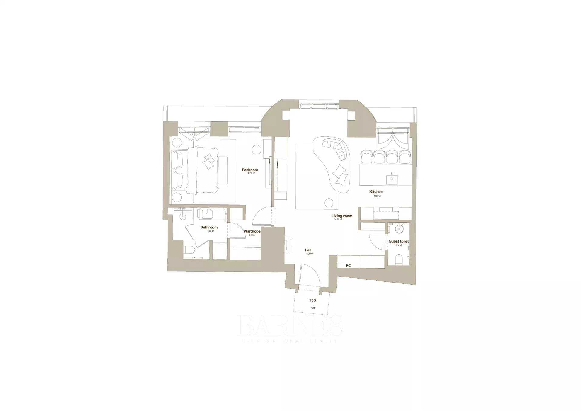 Budapest V. kerülete  - Appartement 2 Pi&egrave;ces, 1 Chambre