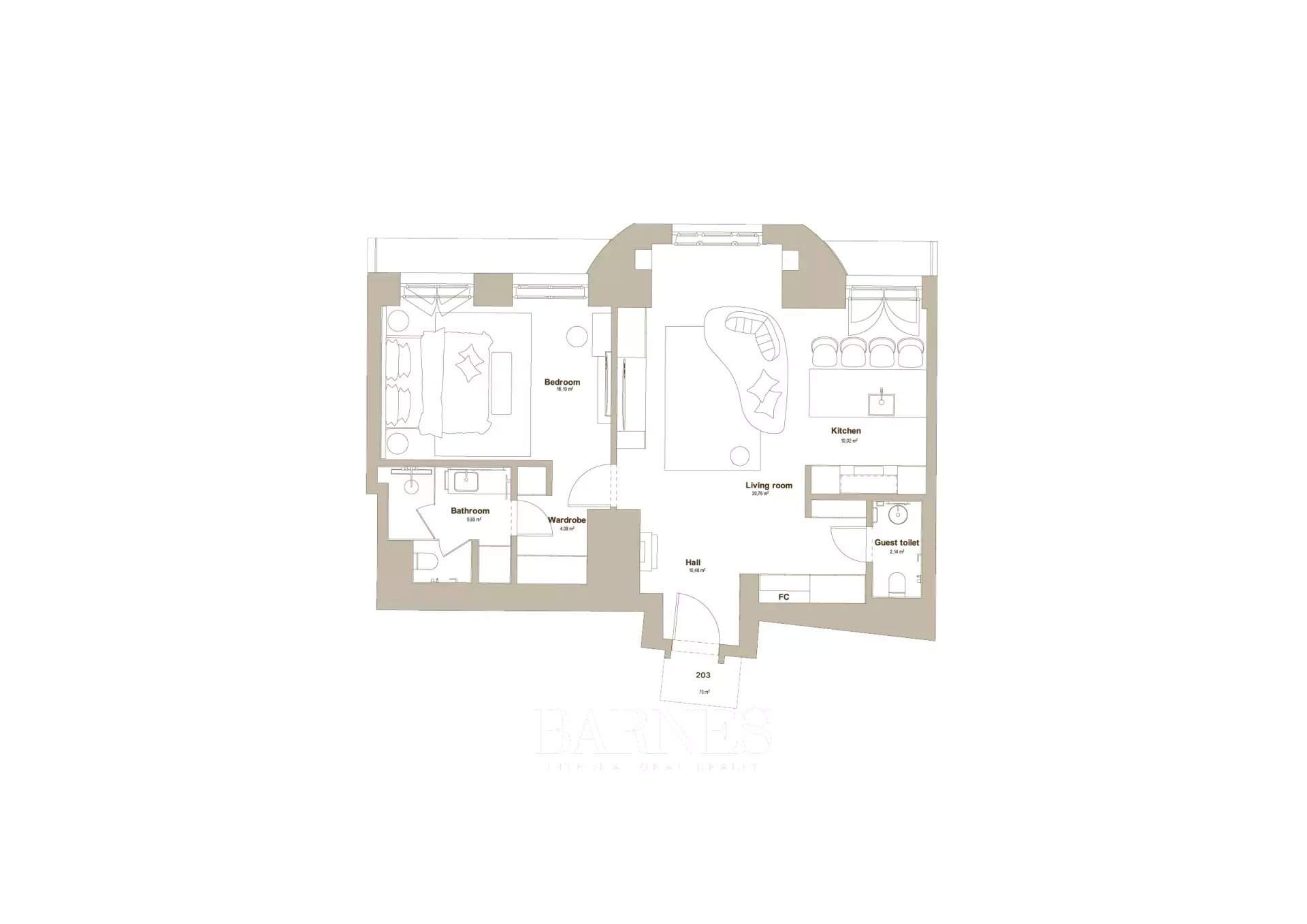 Budapest V. kerülete  - Appartement 2 Pi&egrave;ces, 1 Chambre - picture 1