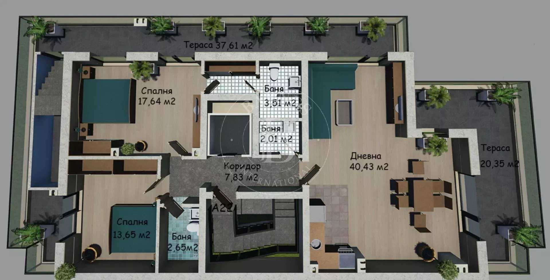 Sofia  - Penthouse 3 Pi&egrave;ces 2 Chambres