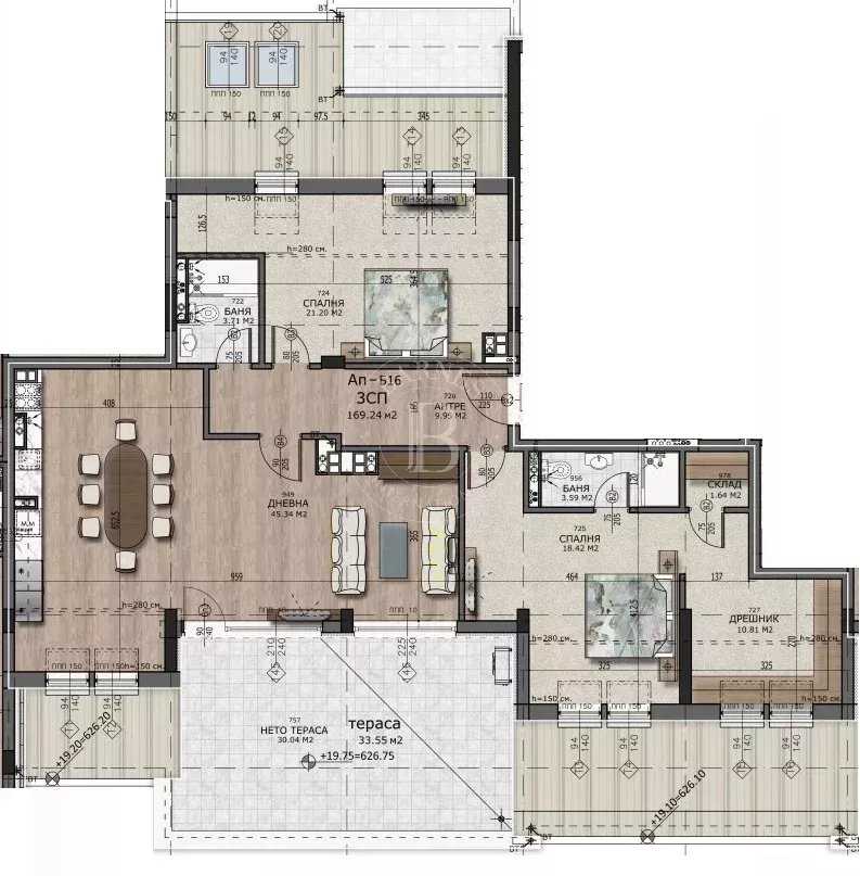 Sofia  - Appartement 3 Pi&egrave;ces 2 Chambres