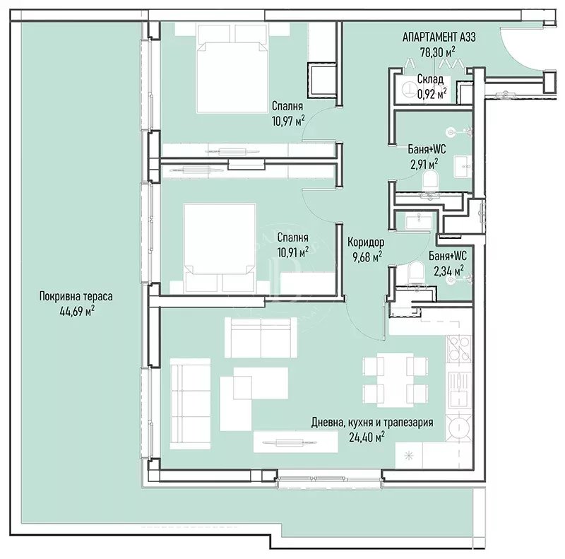 Sofia  - Piso 8 Cuartos 2 Habitaciones - picture 5