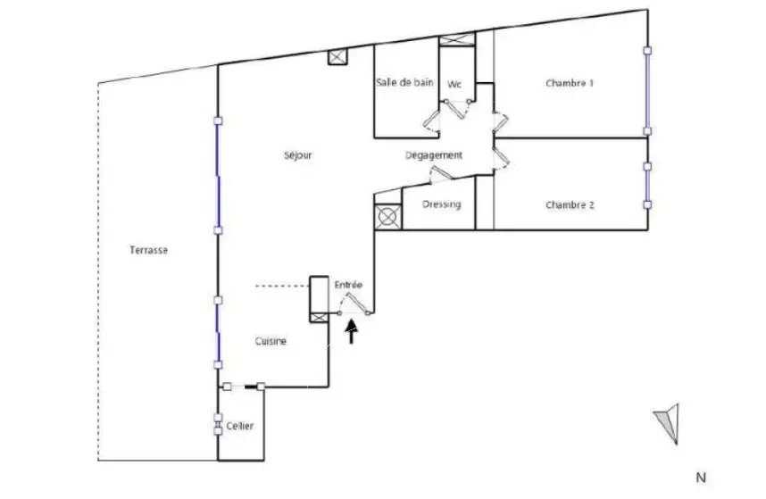 Marseille  - Appartement 3 Pi&egrave;ces 2 Chambres